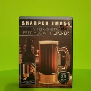 Sharper Image glass and metal Beer Mug